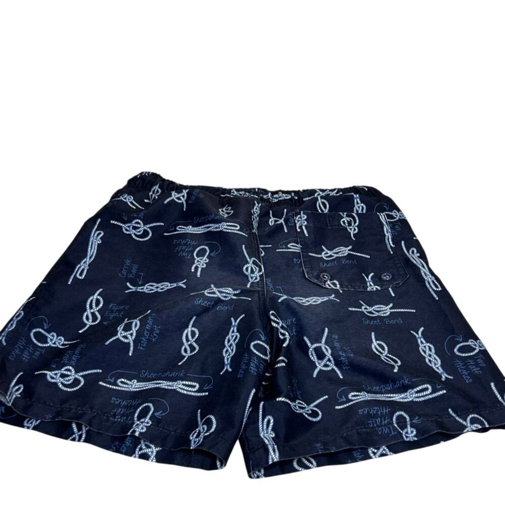 Crown Ivy boys sz M Navy swim trunks Nautical knots - Picture 4 of 5